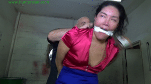 jimhunterslair.com - Defiant Asian wench suffers in a brutal hogtie thumbnail